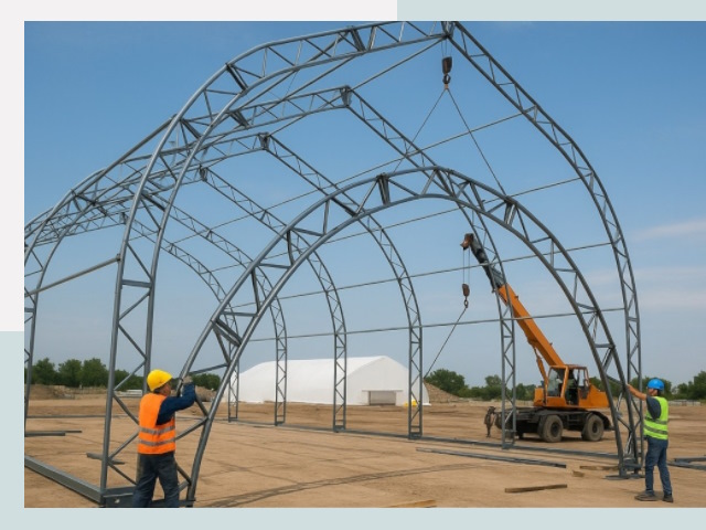 Монтаж ангаров в Каменске-Уральском от 638 руб. - Надежно и быстро